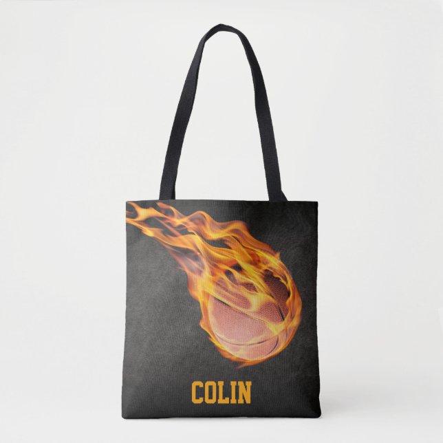 Tote Bag Basket-ball Fiery personnalisé (Devant)