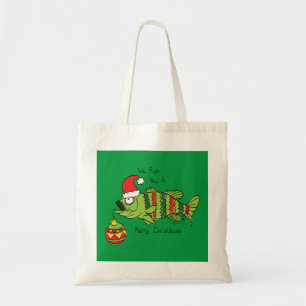 Tote Bag Basse de Noël amusant Pêche Poisson Cute Cartoon