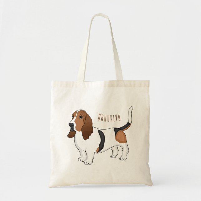 Tote Bag Basset hound dessin de chien (Devant)