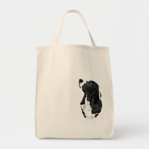 Tote Bag Basset Hound noir et blanc