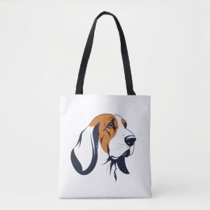 Tote Bag Basset Hound Vector Art Animal Moderne Ville Urbai