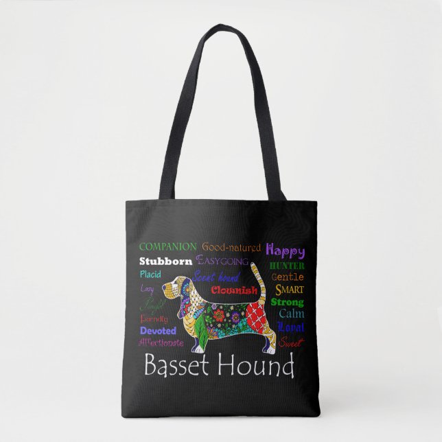 Tote Bag Basset Traits Fourre-tout (Devant)