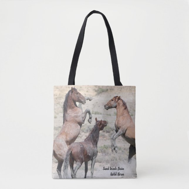 Tote Bag Bassin de lavage de sable Chevaux sauvages (Devant)