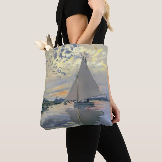 Tote Bag Bateau à voile de Monet Impressionnisme français C (De près)