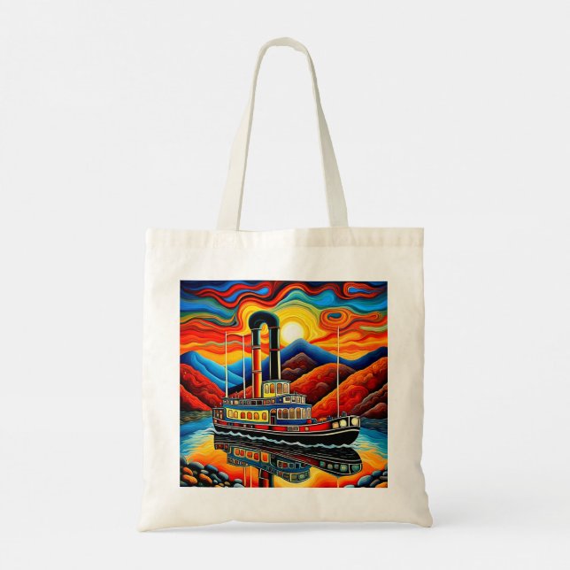 Tote Bag Bateau dans le fjord 16 (Dos)