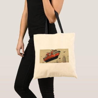 Tote Bag Bateau de croisière de science-fiction vintage hél