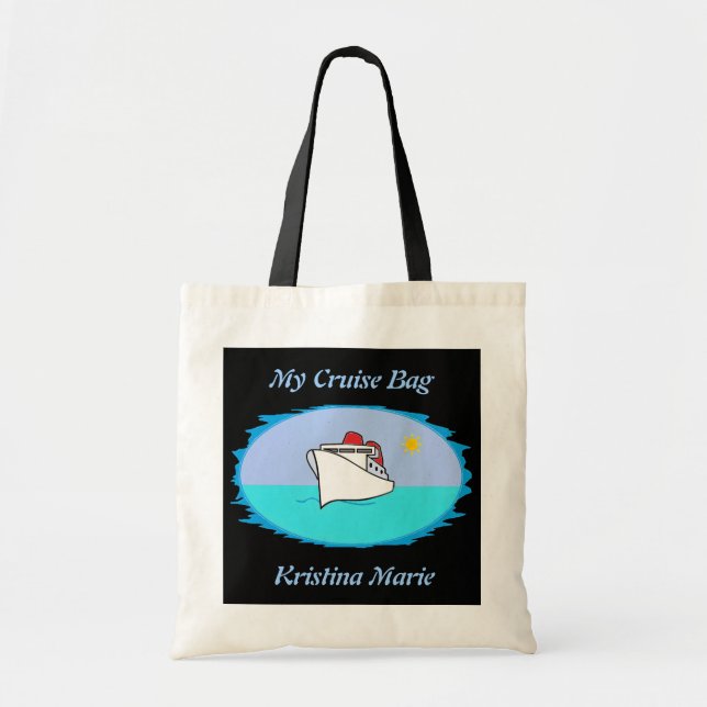 Tote Bag Bateau de croisière mignon personnalisé (Devant)