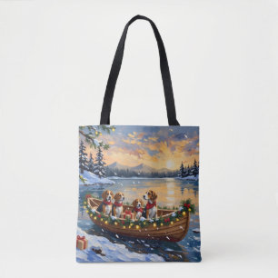 Tote Bag Bateau de Noël Beagle pour les Fêtes