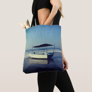 Tote Bag Bateau de pêche à la plage avec votre texte