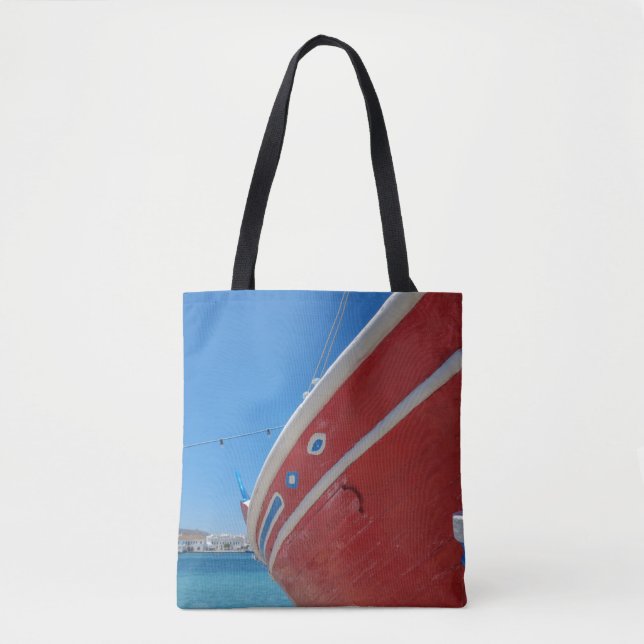 Tote Bag Bateau de pêche dans le port de Mykonos dans (Devant)