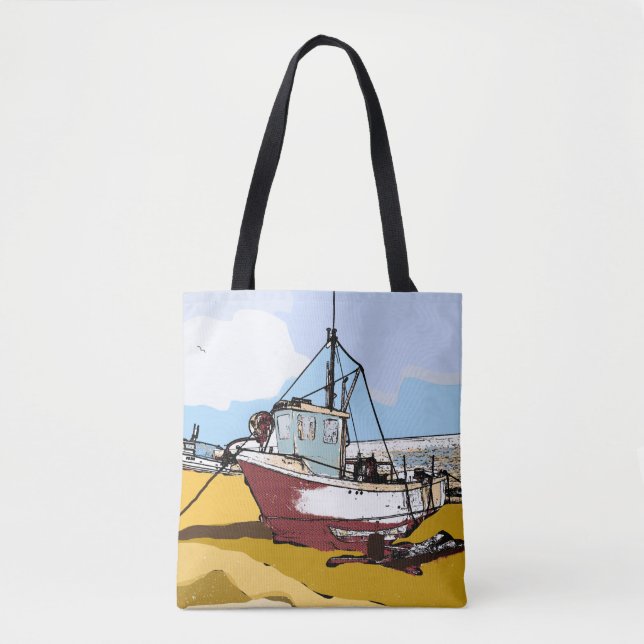 Tote Bag Bateau de pêche pittoresque (Devant)