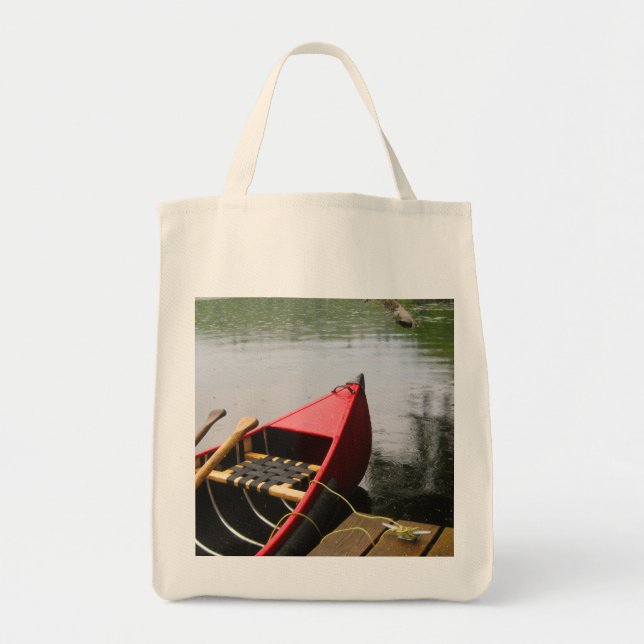 Tote Bag Bateau de rouge de canoë (Devant)
