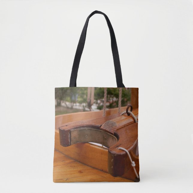 Tote Bag Bateau en bois Boom Yoke Shoulder Fourre-tout (Devant)