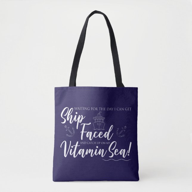 Tote Bag Bateau face et Vitamine Mer Nautique (Devant)