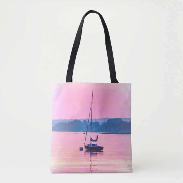 Tote Bag Bateau flottant tôt le matin. (Devant)