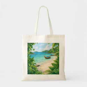 Tote Bag Bateau Longue Queue de la Jungle de Plage Tropical
