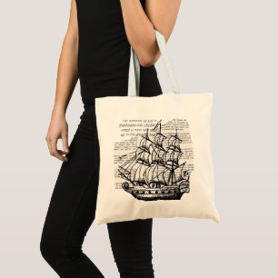 TOTE BAG BATEAU VINTAGE AVEC DEVIS