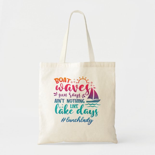 Tote Bag Bateau Waves Sun Rays Lake Days Déjeuner Lady Summ (Devant)