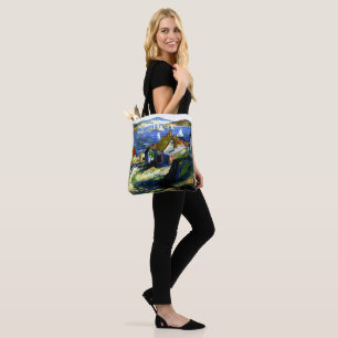 Tote Bag Bateaux à voile au port, peinture d'art