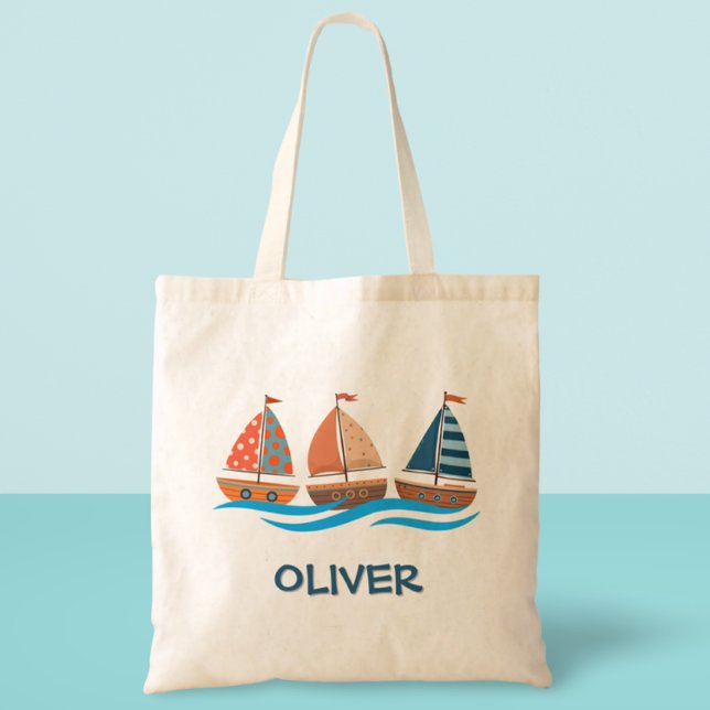 Tote Bag Bateaux à voile nautiques mignons (Créateur téléchargé)