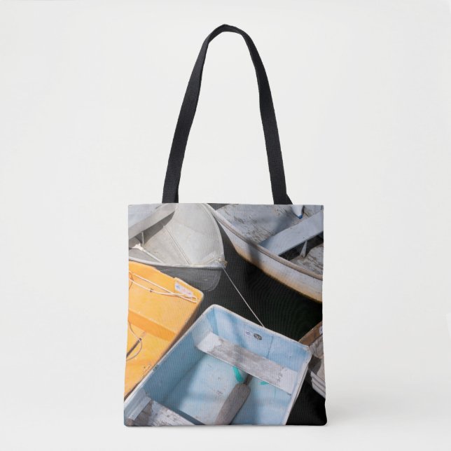 Tote Bag Bateaux colorés sur le quai (Devant)