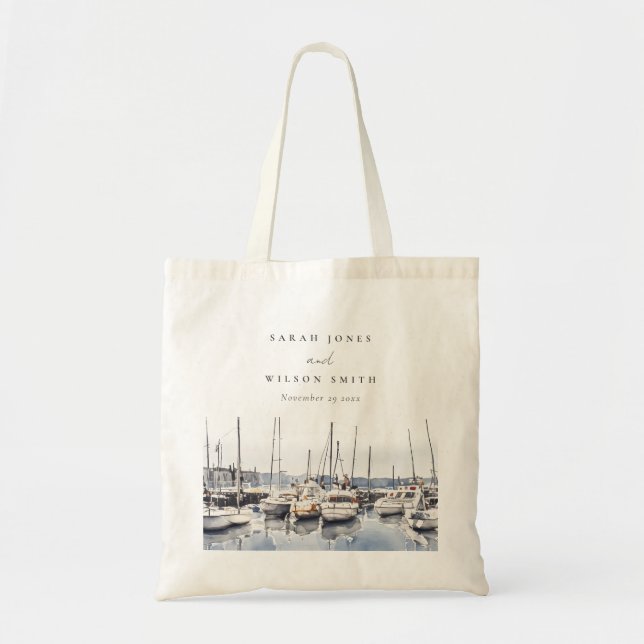 Tote Bag Bateaux côtiers en boue à Harbour Mariage (Devant)