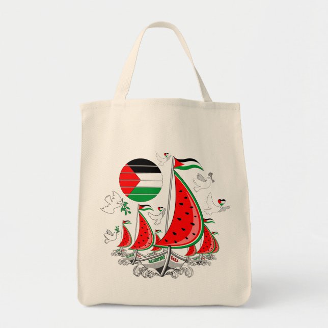 Tote Bag Bateaux de la Flottille de la Liberté Mondiale à G (Devant)