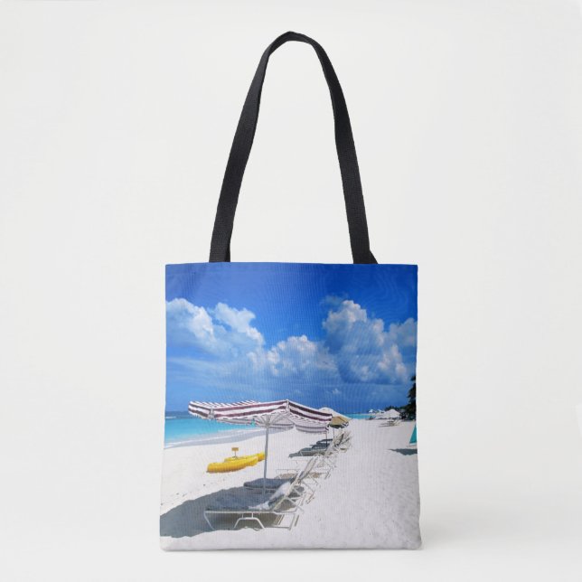 Tote Bag Bateaux et chaises de plage (Devant)