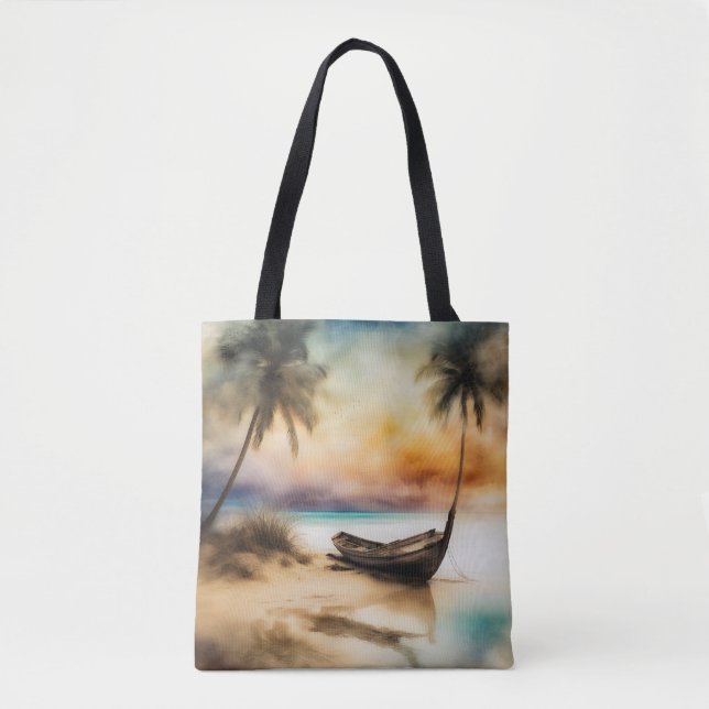 Tote Bag Bateaux et Plages - 4 (Devant)