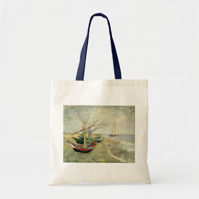 Tote Bag Bateaux sur la plage de Saintes-Maries (Devant)