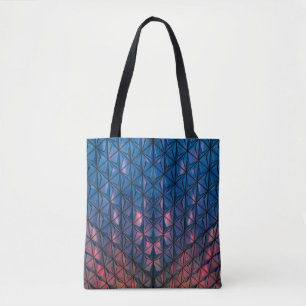 TOTE BAG BÂTIMENT CUBISTE BLEU ET ROUGE
