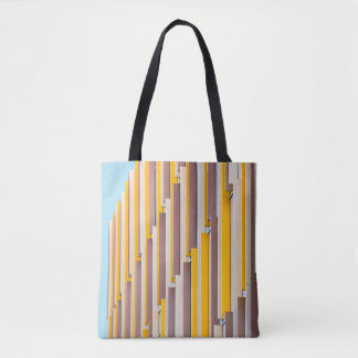 TOTE BAG BÂTIMENT EN BÉTON JAUNE EN JOURNÉE