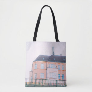 TOTE BAG BÂTIMENT EN BÉTON ORANGE ET BLANC