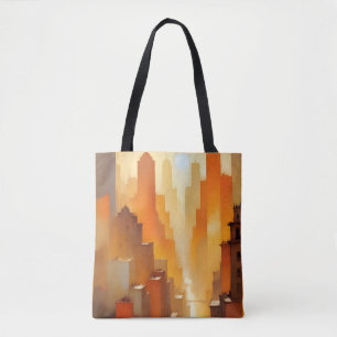 Tote Bag Bâtiments Abstraits Cityscape Poster Arrière - pla