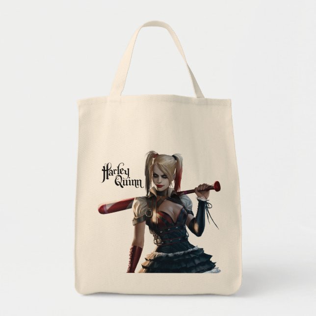 Tote Bag Batman Arkham Knight | Harley Quinn avec chauve-so (Devant)