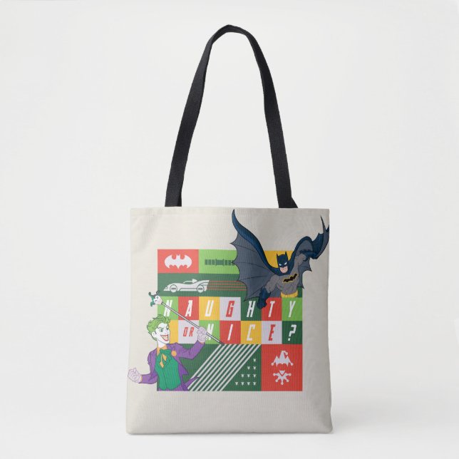 Tote Bag Batman contre Joker "Naughty or Nice" (Devant)