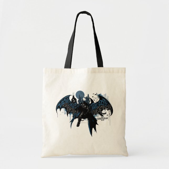 Tote Bag Batman Gotham City Paint Drip Graphic (Devant)