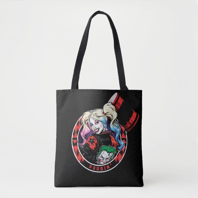 Tote Bag Batman | Harley Quinn Winking With Mallet (Devant)