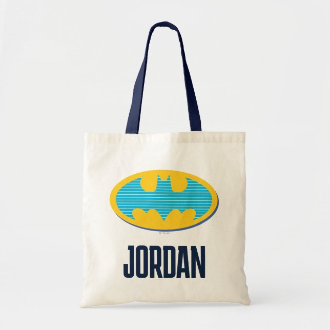 Tote Bag Batman | Symbole Cyan Stripes (Devant)