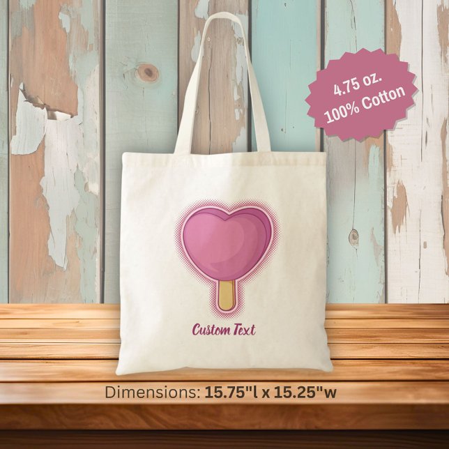 Tote Bag Bâton de crème glacée du coeur (Créateur téléchargé)