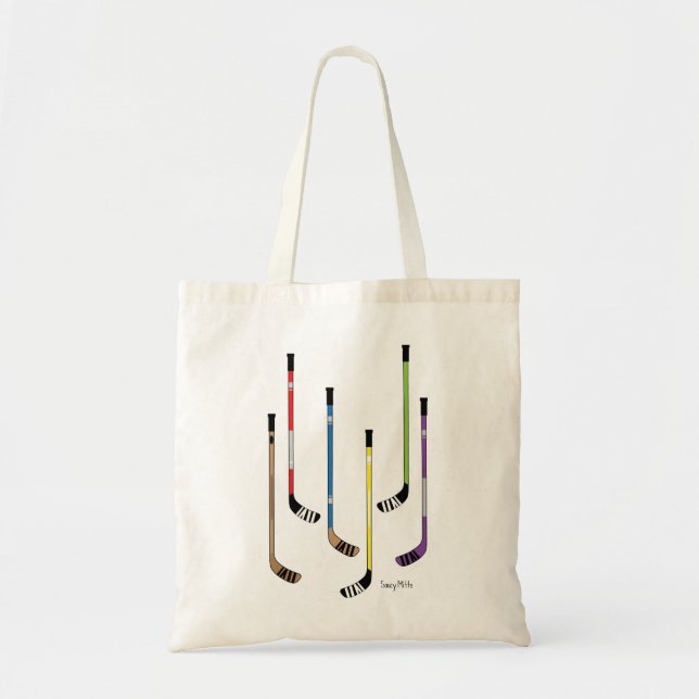 Tote Bag Bâtons de hockey colorés (Devant)