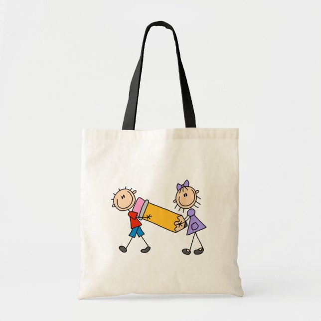 Tote Bag Bâtons Enfants avec crayon (Devant)