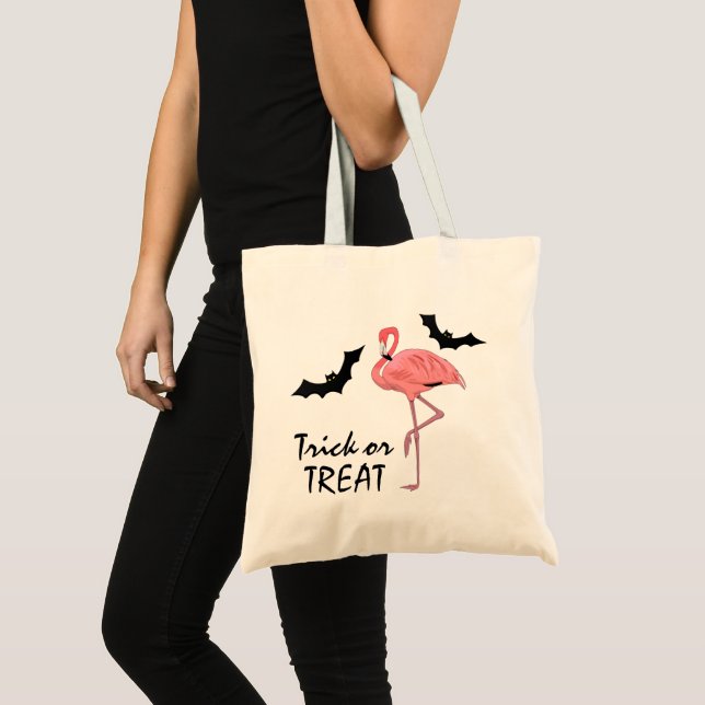 Tote Bag Bats Vampire Flamant rose amusant Trick ou traitem (Devant (produit))