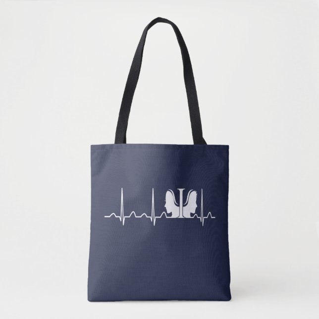 Tote Bag Battement de coeur de psychologue (Devant)