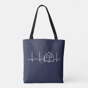 Tote Bag Battement de coeur V2 de professeur de maths