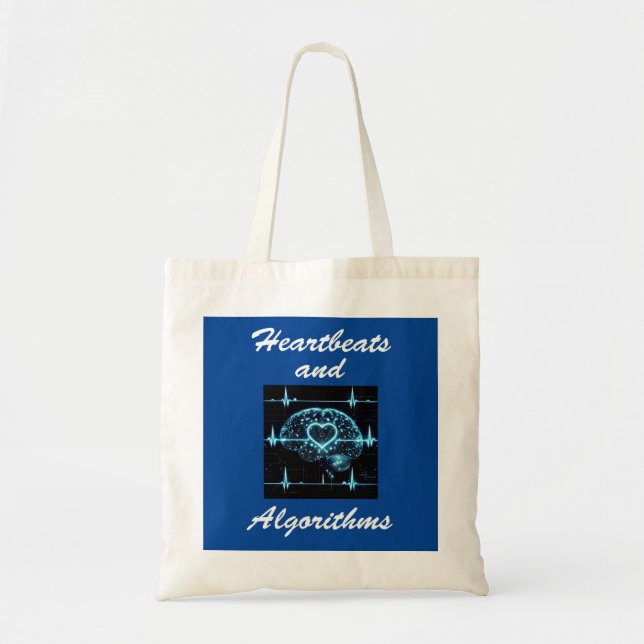 Tote Bag « Battements de cœur et algorithmes » Amour futuri (Devant)