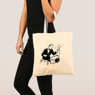 Tote Bag Batteur Jazz Percussion Milieu du Siècle Vintage