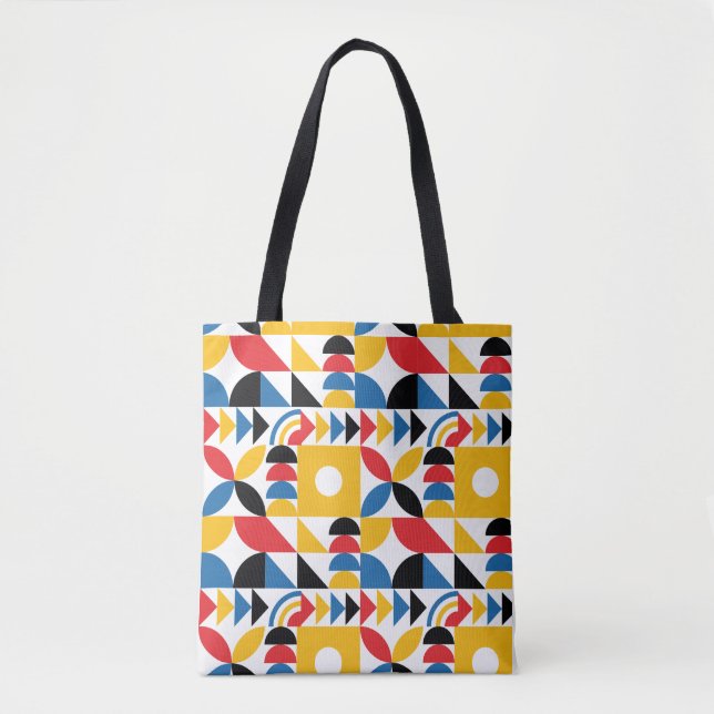 Tote Bag Bauhaus Inspiré Contemporain Mi-Siècle (Devant)