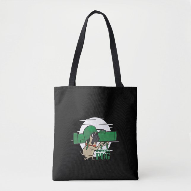 Tote Bag Bazooka Carlin drôle Carlin chien (Devant)