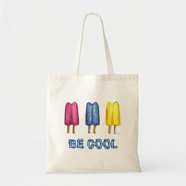Tote Bag Be Cool Twin Pop Popsicles Popsicles Foodie Fourre (Devant)